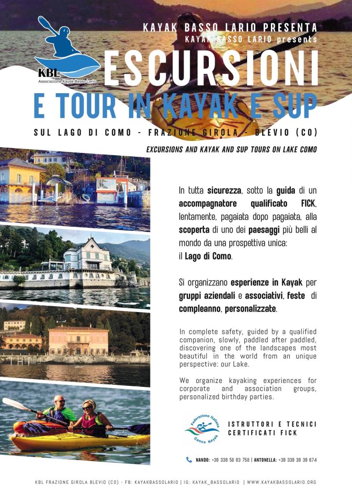 Escursioni e tour in kayak e SUP - Stand Up Paddle by KBL - Kayak Basso Lario