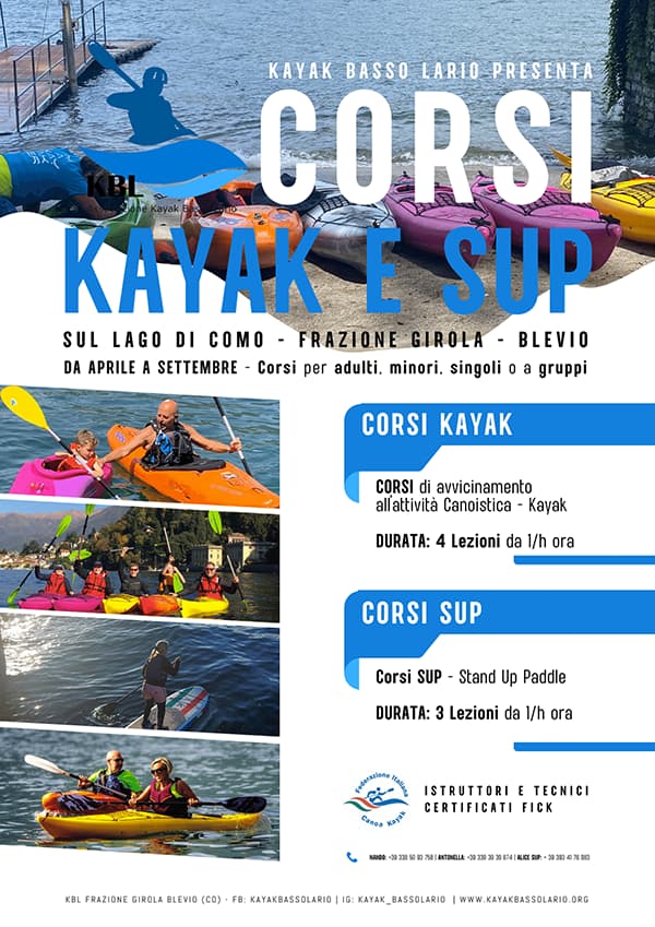 Corsi in kayak e SUP - Stand Up Paddle by KBL - Kayak Basso Lario